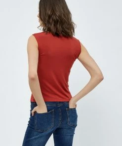 Desires Giselle Lace Top - Burnt Red New In