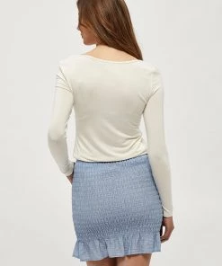 Desires Giselle Long Sleeve Slim Tee - GARDENIA