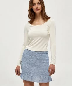 Desires Giselle Long Sleeve Slim Tee - GARDENIA