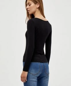 Desires Blouses & Shirts Giselle Long Sleeve Slim Tee - BLACK