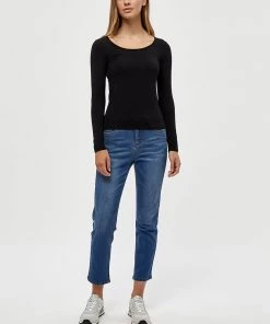 Desires Blouses & Shirts Giselle Long Sleeve Slim Tee - BLACK
