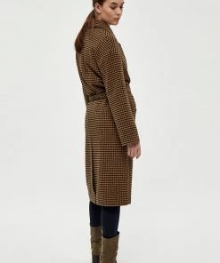 Desires Gyda Wool Coat - RUBBER BROWN PR
