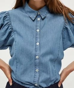 Desires Hala Shirt - MID BLUE DENIM