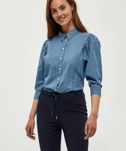 Desires Hala Shirt - MID BLUE DENIM