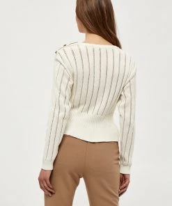 Desires Halia Peplum Pullover - GARDENIA