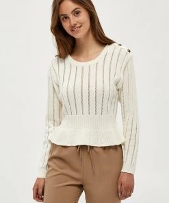 Desires Halia Peplum Pullover - GARDENIA