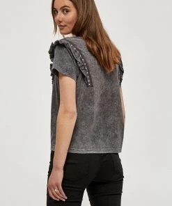 Desires Harmony Tee - GREY ACID WASH
