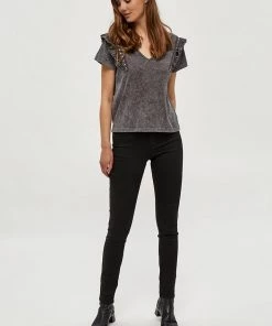 Desires Harmony Tee - GREY ACID WASH