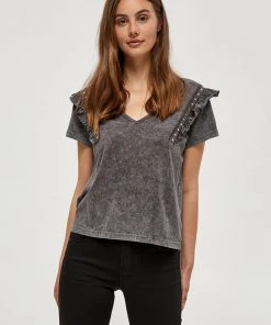 Desires Harmony Tee - GREY ACID WASH