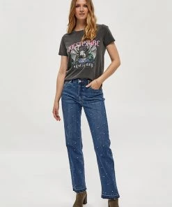 Desires Hermina Tee - BLACK WASHED Tops & T-shirts