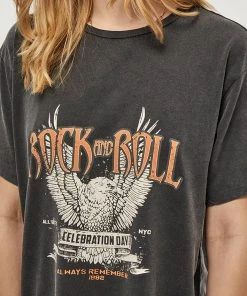 Desires Hurlie Long Tee - BLACK WASHED