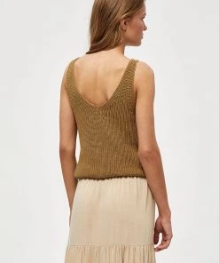 Desires New In Jalisa Knit Singlet - OLIVE GREEN