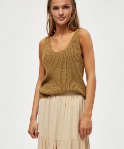 Desires New In Jalisa Knit Singlet - OLIVE GREEN