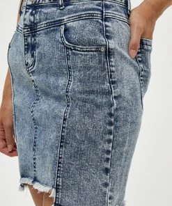 Desires Janisa Denim Skirt - BLUE ACID WASH New In