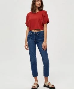 Desires New In Jewel Tee - Burnt Red