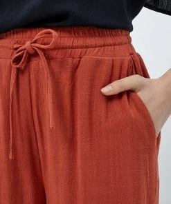 Desires Jin Linen Pants - Burnt Red