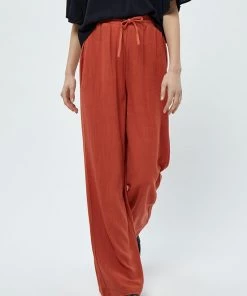 Desires Jin Linen Pants - Burnt Red