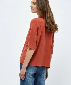 Desires Jin Shirt - Burnt Red New In