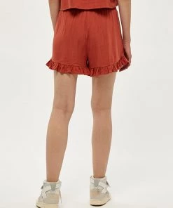 Desires Jin Shorts - Burnt Red New In