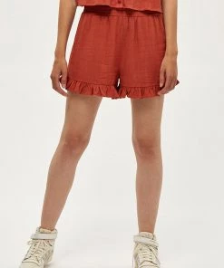 Desires Jin Shorts - Burnt Red New In
