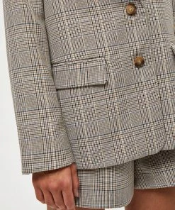 Desires New In Johava Blazer - WARM SAND CHECKED