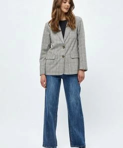 Desires New In Johava Blazer - WARM SAND CHECKED