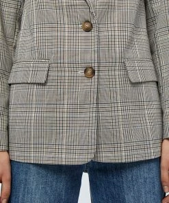 Desires New In Johava Blazer - WARM SAND CHECKED