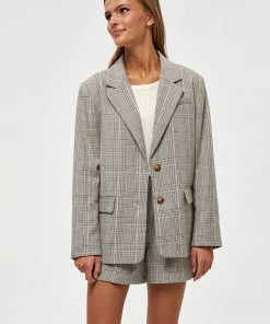 Desires New In Johava Blazer - WARM SAND CHECKED