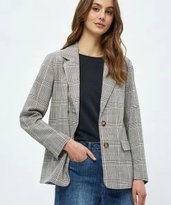 Desires New In Johava Blazer - WARM SAND CHECKED