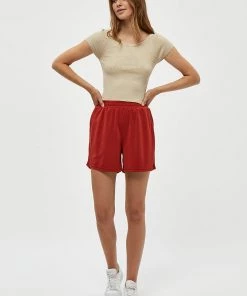 Desires Juliet Shorts - Burnt Red New In