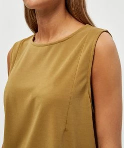 Desires Juliet Sleeveles Blouse - OLIVE GREEN
