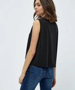 Desires Juliet Sleeveles Blouse - BLACK