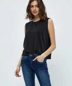 Desires Juliet Sleeveles Blouse - BLACK