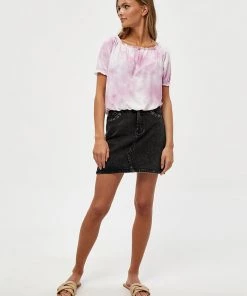 Desires New In Lola Eyelet Skirt - BLACK WASHED