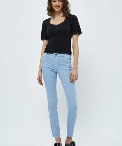 Desires Pants Lola Garment Dye Midwaist - Serenity Blue