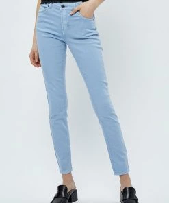 Desires Pants Lola Garment Dye Midwaist - Serenity Blue