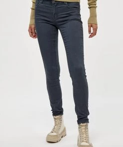 Desires Lola Garment Dye Midwaist - DARK SLATE