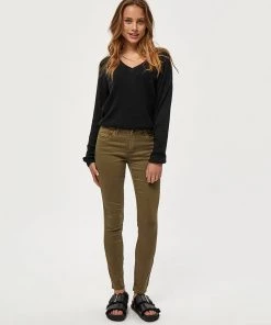 Desires Lola Garment Dye Midwaist - MILITARY OLIVE