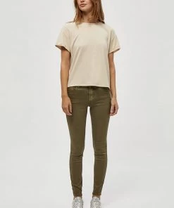 Desires Pants Lola Garment Dye Midwaist - MERMAID GREEN