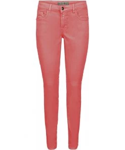 Desires Lola Garment Dye Midwaist - BURN CORAL Pants