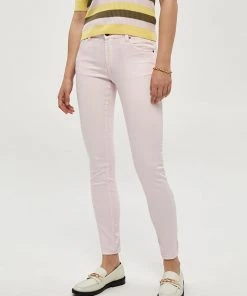 Desires Pants Lola Garment Dye Midwaist - CRADLE PINK