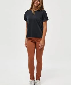 Desires Pants Lola Garment Dye Midwaist - SIERRA BROWN