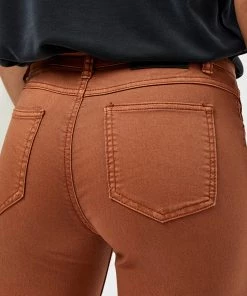 Desires Pants Lola Garment Dye Midwaist - SIERRA BROWN