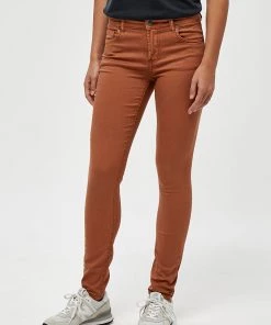 Desires Pants Lola Garment Dye Midwaist - SIERRA BROWN