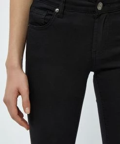 Desires Lola Garment Dye Midwaist - BLACK Pants