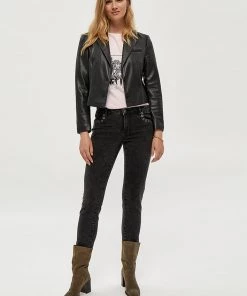 Desires Lola MW Eyelet Jeans - BLACK New In