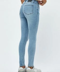 Desires Lola Midwaist Jeans - Bleached Blue
