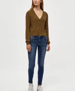 Desires Lola Midwaist Piping Jeans - DARK BLUE