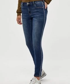 Desires Lola Midwaist Piping Jeans - DARK BLUE