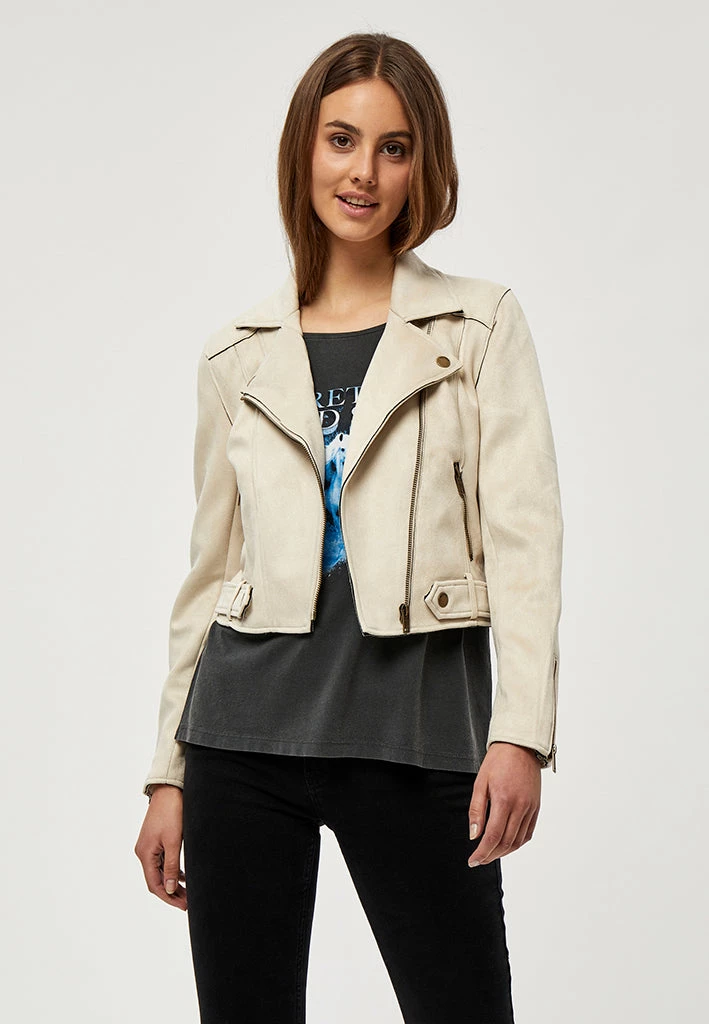 Desires Tabarak Biker Jacket - SANDSHELL 1 Desires Tabarak Biker Jacket - SANDSHELL